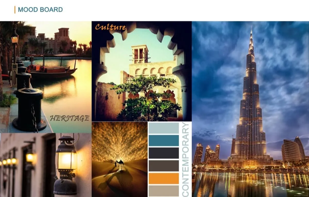Tealtell mood board 13: materials, finishes and colour palette