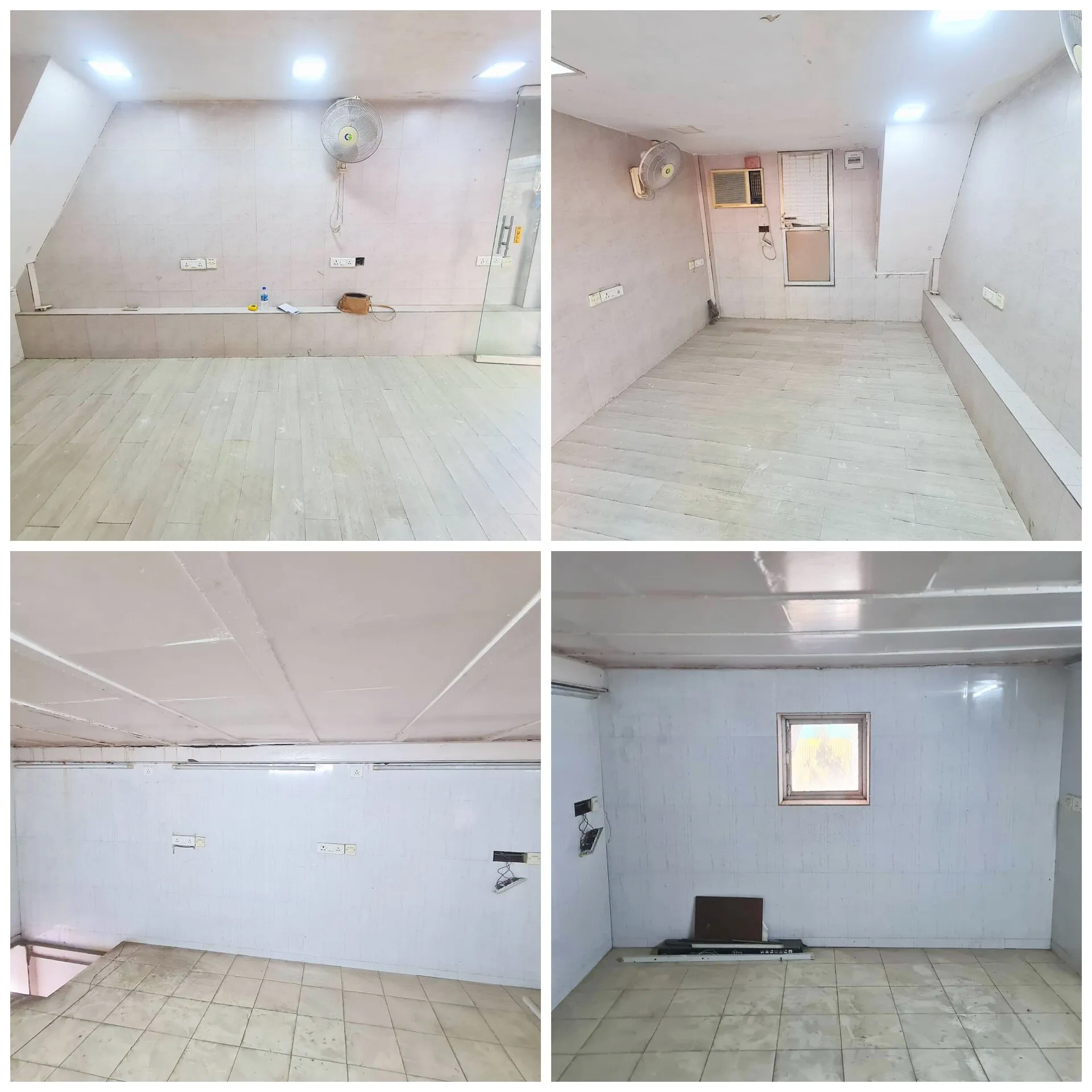 The same café space before work began: an empty shell